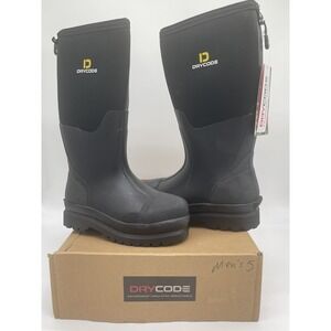 Drycode Rain Mud Waterproof Boots Size 5 Black Mens